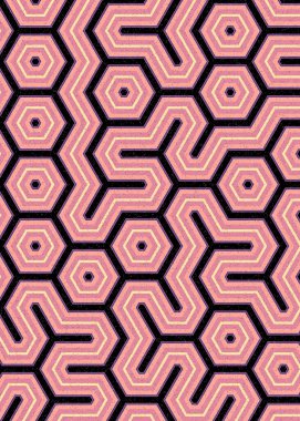 Renkli altıgen karo sanat arkaplanı, vektör illüstrasyonu 