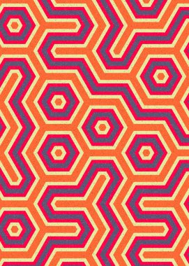 Renkli altıgen karo sanat arkaplanı, vektör illüstrasyonu 