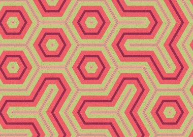 Renkli altıgen karo sanat arkaplanı, vektör illüstrasyonu 