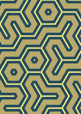 Renkli altıgen karo sanat arkaplanı, vektör illüstrasyonu 