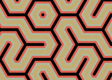 Renkli altıgen karo sanat arkaplanı, vektör illüstrasyonu 