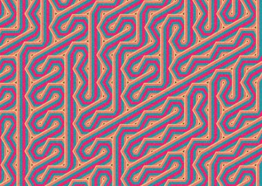 Renkli altıgen karo sanat arkaplanı, vektör illüstrasyonu 