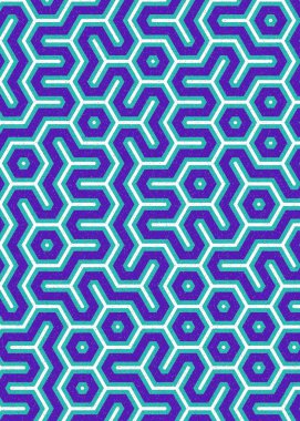 Renkli altıgen karo sanat arkaplanı, vektör illüstrasyonu 