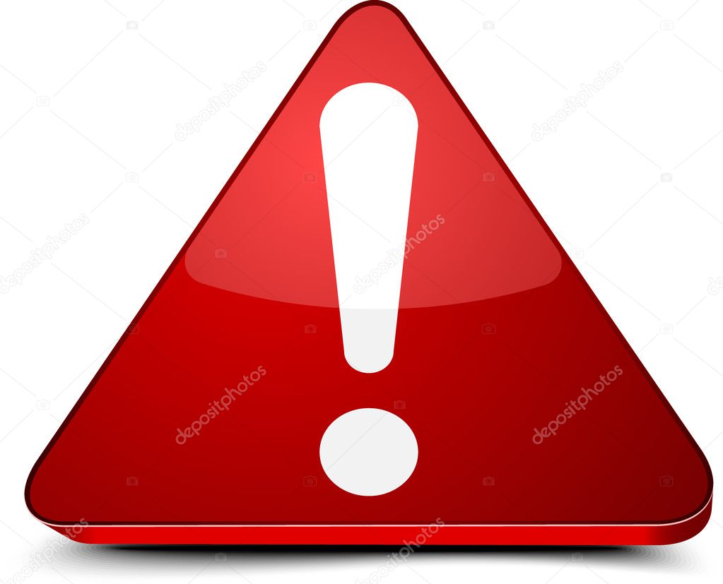 Exclamation danger sign
