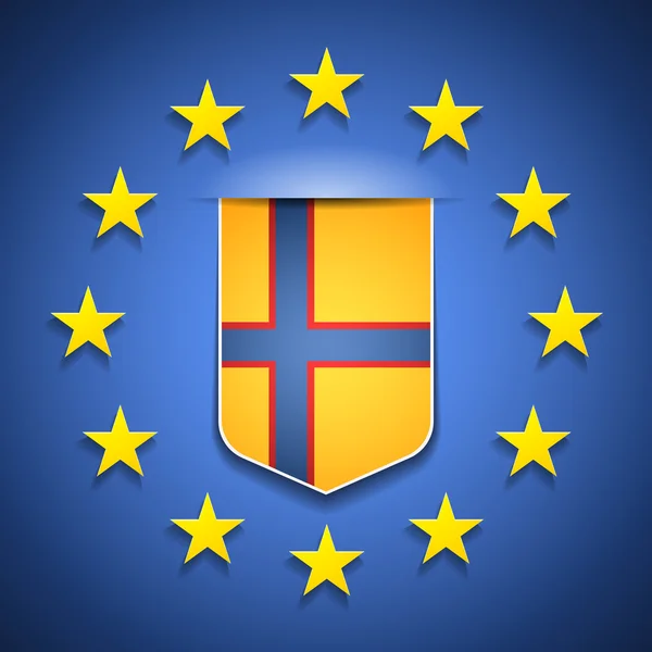 Drapeau de l'Ingrie avec drapeau de l'UE — Image vectorielle