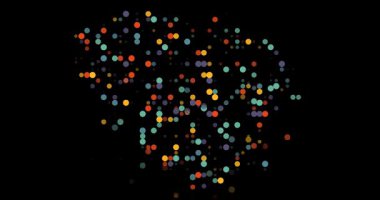 Procedural Orbs Flying to Construct Lithuania Border Map Video