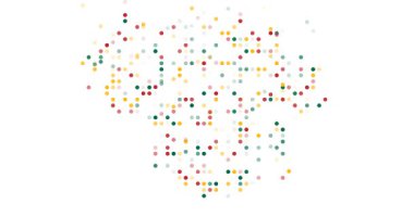 Flying Spheres Creating the Map Shape of Lithuania in Digital Video