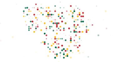 Glowing Orbs Converging to Build Lithuania Geographic Outline Animation