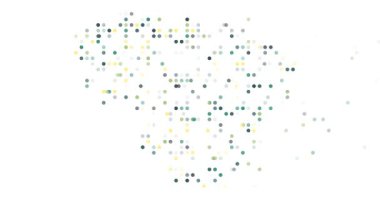 Abstract Flying Spheres Assembling Lithuania Map in Motion Graphics