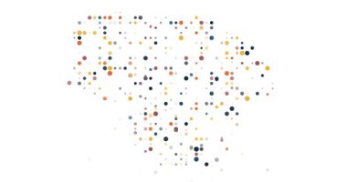 Motion Graphic Orbs Aggregating into Lithuania Territorial Form Video