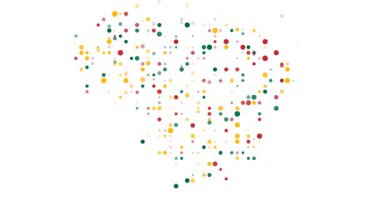 Flying Spheres Creating the Map Shape of Lithuania in Digital Video