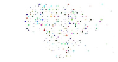 Animated Orbs from Periphery Creating Lithuania Contour Map Graphic