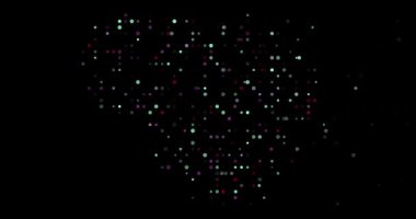 Dynamic Particle Map of Lithuania Forming from Flying Glowing Circles