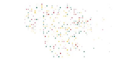 Creative Data Motion Forming Map of Lithuania from Circles
