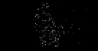 Digital Dots Flying Inward to Construct Luxembourg Silhouette Graphic