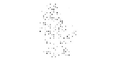 Digital Infographic Dots Form Silhouette of Luxembourg Map