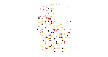 Creative Data Motion Forming Map of Luxembourg from Circles