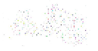 Animated Circles Forming Latvia Contour from Edge of Frame Motion