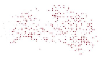 Glowing Orbs Converging to Build Latvia Geographic Outline Animation