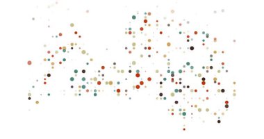 Abstract Flying Spheres Assembling Latvia Map in Motion Graphics