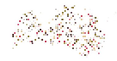 Abstract Spheres Converging to Outline Latvia Geographic Profile in Motion