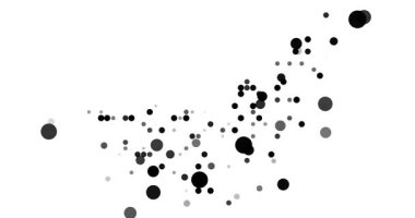 Connective Art Orbs Generating United Arab Emirates Map Shape