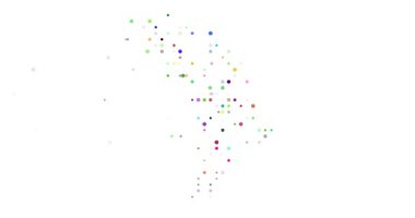 Abstract Dots Assembling the Silhouette of Moldova Territory in Motion