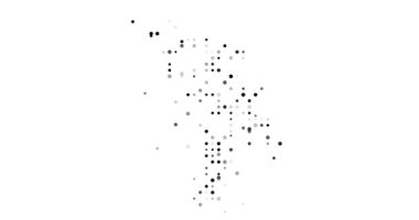 Abstract Spheres Converging to Outline Moldova Geographic Profile in Motion