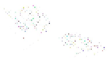 Abstract Flying Spheres Assembling Samoa Map in Motion Graphics