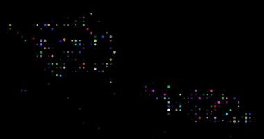 Generative Particle Animation Revealing Samoa Map Through Flying Dots