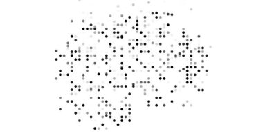 Moving Particles Form Detailed Macedonia Map Silhouette