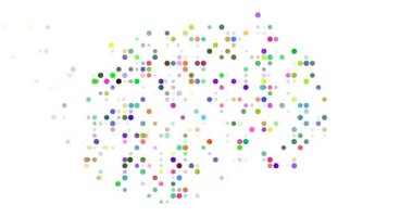 Procedural Orbs Flying to Construct Macedonia Border Map Video