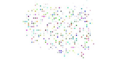 Abstract Dots Fly Shaping Poland Silhouette Outline