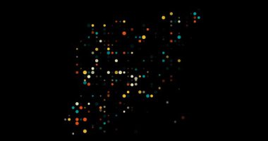 Abstract Flying Dots Build Generative Syria Contour Animation