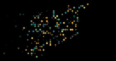 Digital art circles animate Syrian Arab Republic map