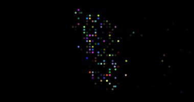 Dominica Harita Şekli Oluşturmak İçin Birleşen Kinetik Parçacıklar