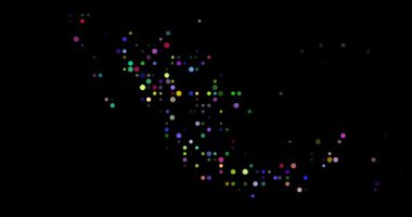 Meksika Ülke Haritasını oluşturan Dinamik Dijital Noktalar