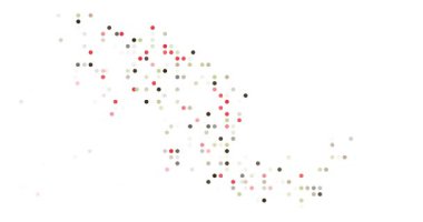 Parçacıklardan Meksika Haritasının Profesyonel Hareket Grafikleri