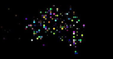 Düşen Noktalar Avustralya Haritası Siluetini Göster