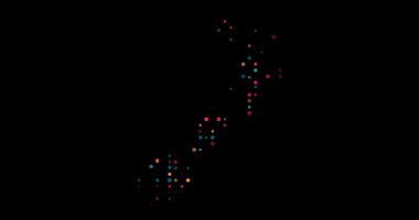 Yeni Zelanda Haritası Oluşturan Soyut Düşen Noktalar