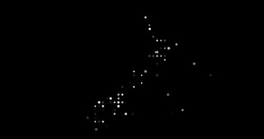 Yeni Zelanda Harita Siluetinin Döngülü Parçacık Canlandırması