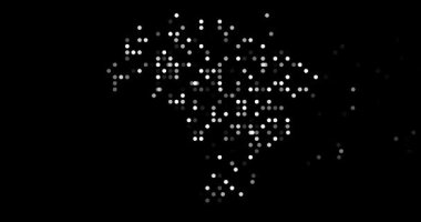 Generative Brazil silhouette formed by floating circles