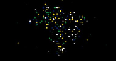 Kinetic Generative Display of Brazil Silhouette with Assembling Circles