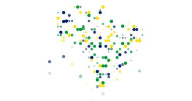 Brezilya Haritasını Oluşturan Soyut Nokta Desenleri