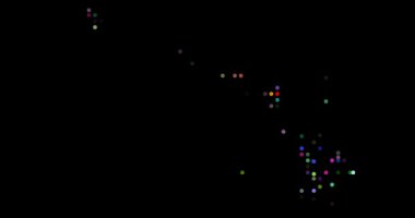 Hawaii Haritasını oluşturan soyut uçan parçacıklar, ABD