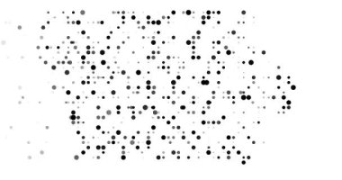 Soyut Düşen Noktalar Iowa Devlet Haritası Siluetini Biçiyor