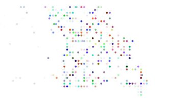 Missouri ABD Eyalet Haritasını Oluşturan Asgari Parçacık Hareketi