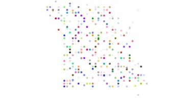 Missouri ABD Eyalet Haritasını Oluşturan Asgari Parçacık Hareketi