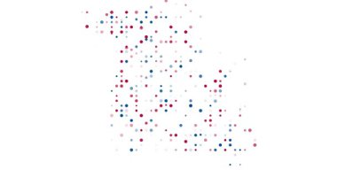 Missouri ABD Eyalet Haritasını Oluşturan Asgari Parçacık Hareketi