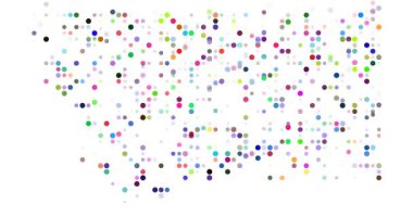 Montana 'nın Şeklini oluşturan soyut Düşen Noktalar